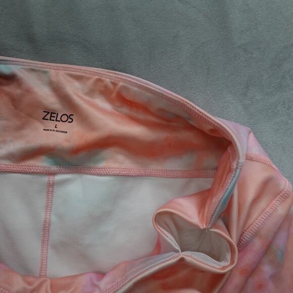 Zelos 7/8 Leggings Women’s Large Pink Peach Watercolor Tie Dye Athletic Gym Yoga - Picture 8 of 10